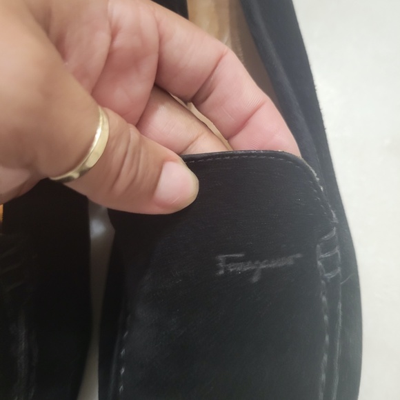 Salvatore Ferragamo Black Suede Loafers/Slip-On - Picture 6 of 6